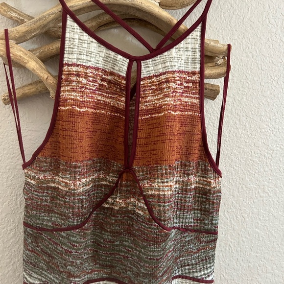 Free People Sz L all day long Multicolor Striped Maxi stretch Dress - Picture 4 of 4